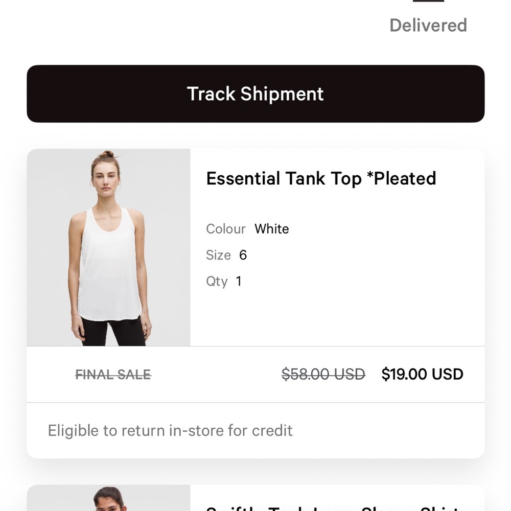 Lululemon Athletica White Pleated Tank Top